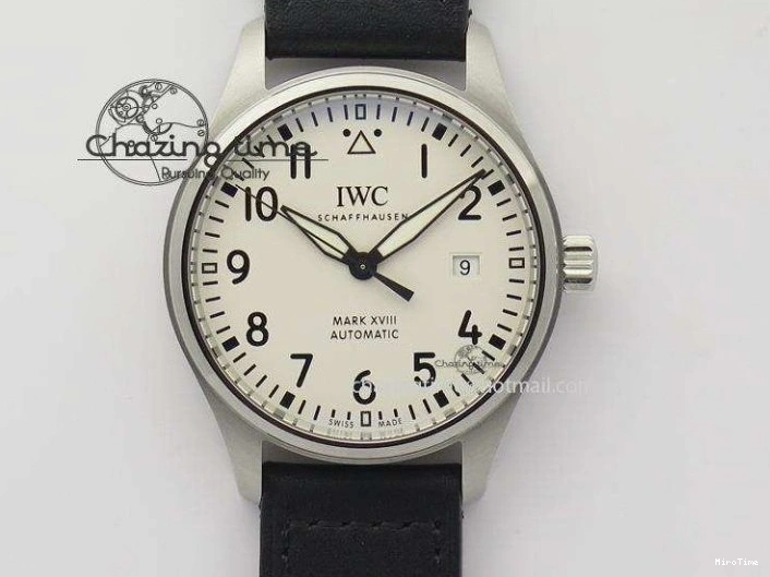 MIROTIME 0305 Mark XVIII IW327002 SS Mk Maker Best Edition White Dial On Black Leather Strap A SunProtective 7298